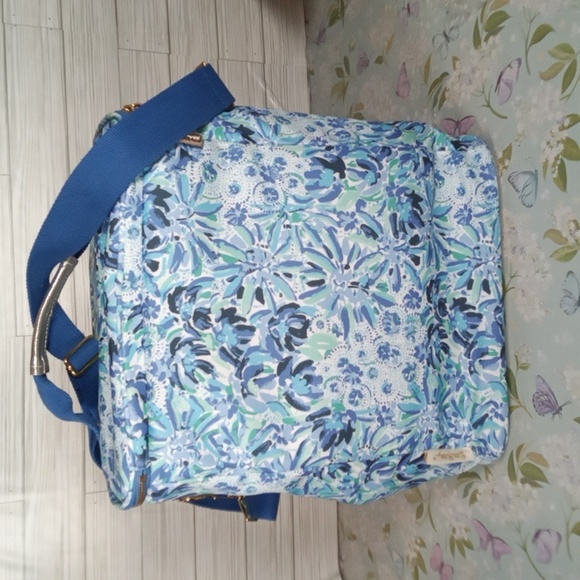 Lilly Pulitzer Insulated Wine Cooler Bag Or Drinks Blue Pinic Football Games - Picture 4 of 9